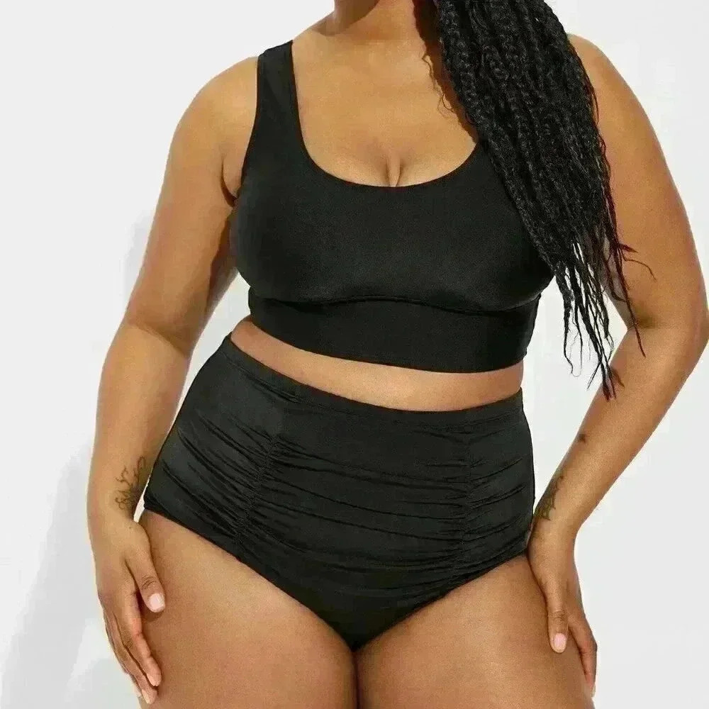 Torrid High Rise Ruched Swim Bottom Sz 4X